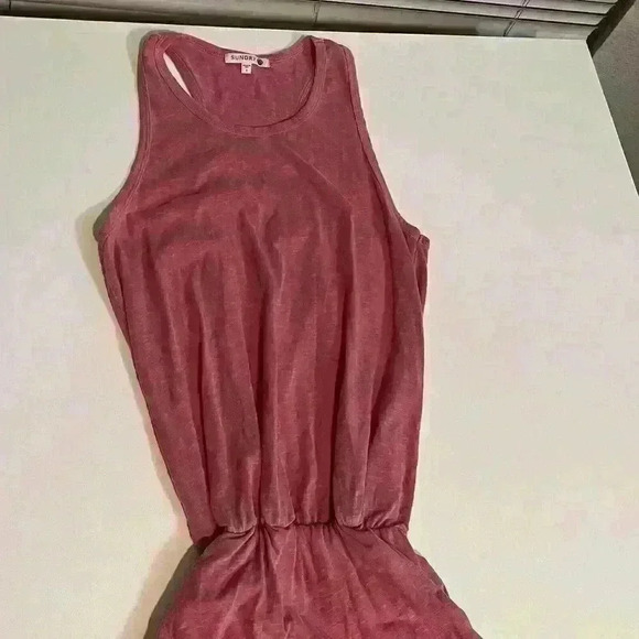 Anthropologie Sundry Womens Ruched Sides Pink Dress Racerback Size 1/S 4-6 - Picture 10 of 13